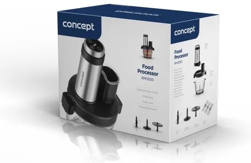 Concept RM3300 - Robot da cucina con grattugia 1000W/230V nero/acciaio inossidabile