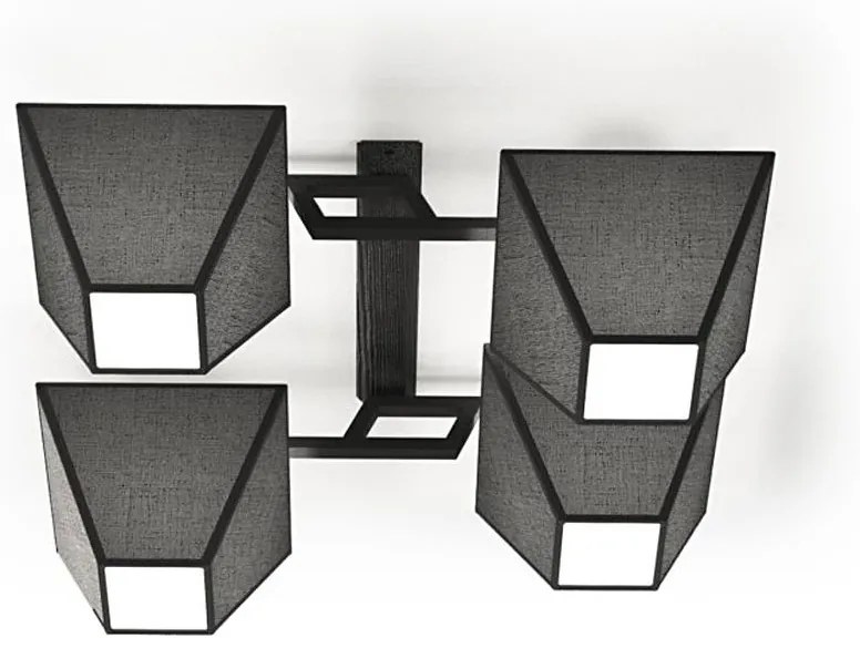 Lampadario fisso ROOF 4xE27/40W/230V nero