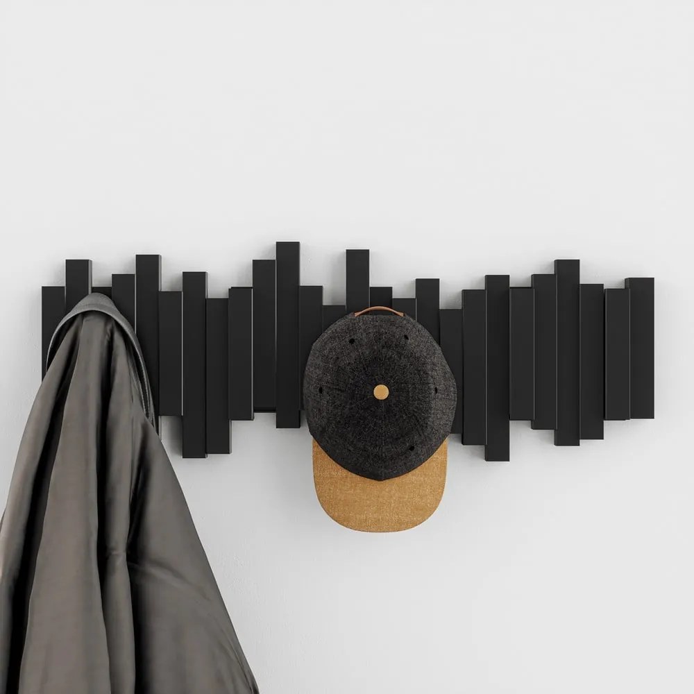 Appendiabiti da parete in plastica nera Sticks - Umbra