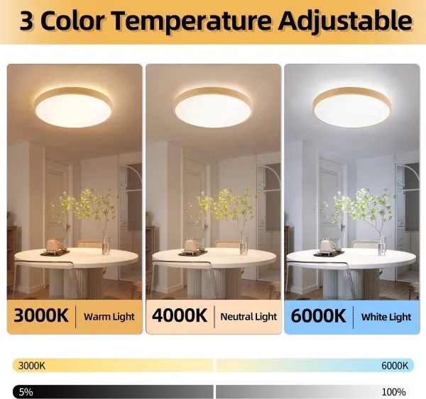 Brilagi-LED lampada dimmerabile GLASS POOL DOUBLE LED/80W/230V 60 cm, finitura effetto legno + telecomando