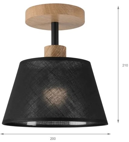 Brilagi - LED  Lampadario a plafone ANTHONY 1xE14/60W/230V quercia/nero