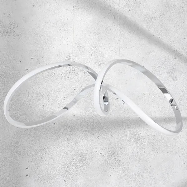 Lampadario LED a sospensione con filo TESORO LED/48W/230V cromo lucido