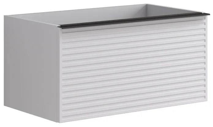 Mobile da bagno sospeso sotto lavabo L 80 x H 40 x P 45.5 cm bianco laccato opaco, 1 cassetto Pixel stripes