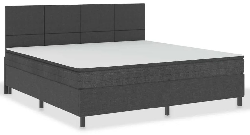 Letto a molle grigio scuro in tessuto 200x200 cm