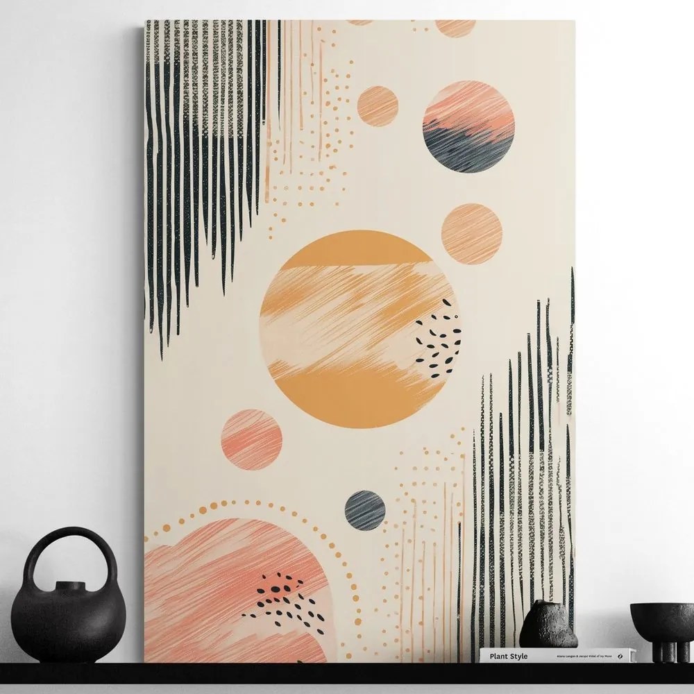 Quadro su tela – Cerchi eleganti Peach Fuzz