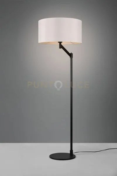 Cassio piantana metallo nero con paralume bianco h. 153,3cm