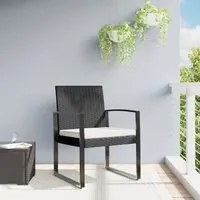 Sedie da Pranzo da Giardino 2 pz Nere in Rattan PPcod mxl 70668