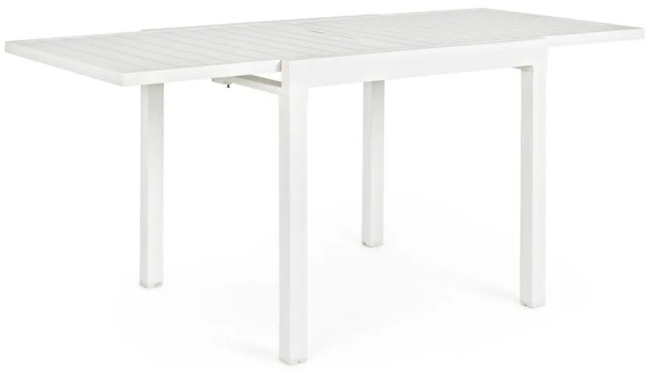 Tavolo allungabile PELAGIUS in alluminio bianco 83&#215;80 cm &#8211; 166&#215;80 cm