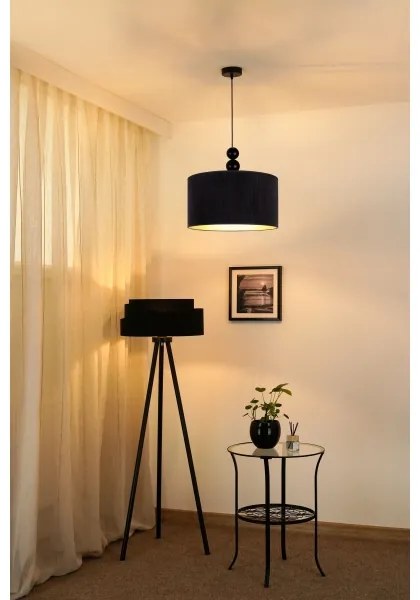 Duolla - Lampadario a sospensione con filo LYON 1xE27/15W/230V diametro 40 cm nero
