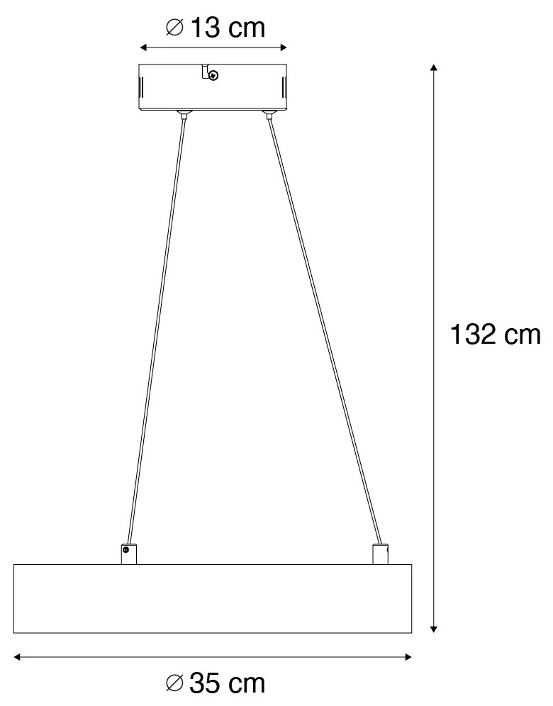 Lampada a sospensione moderna nera 35 cm dimmerabile a 3 livelli - Organici