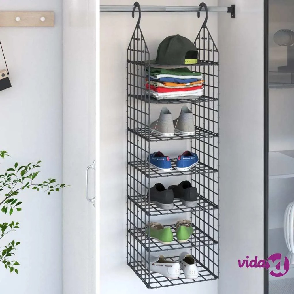 vidaXL Organizer per Armadio da Appendere con 7 Ripiani