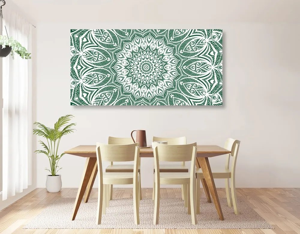Stampa su tela – Mandala armonia su sfondo verde