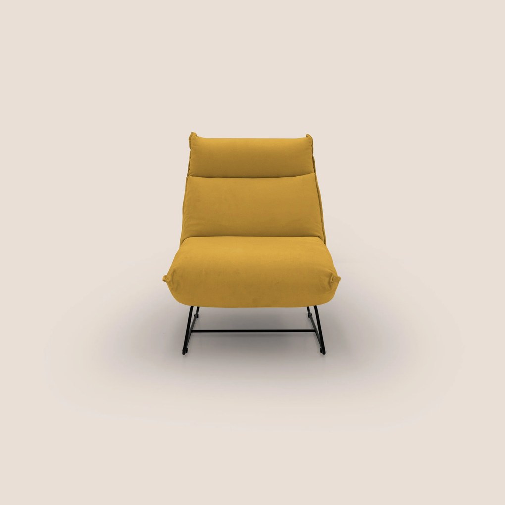 Tessa Poltroncina dal design moderno in morbida microfibra smacchiabile T11 giallo