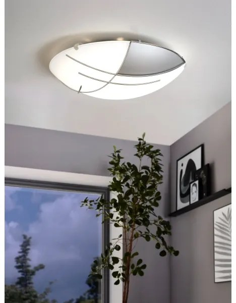 EGLO 89758 - Applique/Plafoniera RAYA 1 x E27/60W argento / bianco