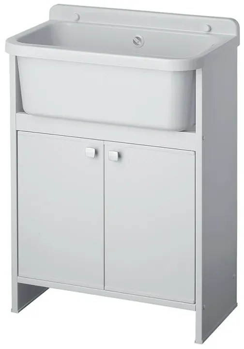 Mobile lavatoio salvaspazio 55x34 cm vasca completa di kit di scarico