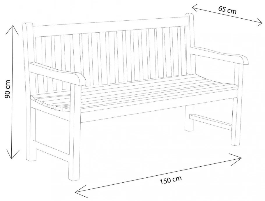 Panca in legno da giordino e terrazzo 150