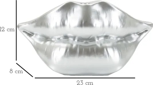Vaso Mouth Lip Silver Cm 23X8X12