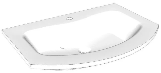 Lavabo a incasso rettangolare Jolly H 20 cm in resina bianco