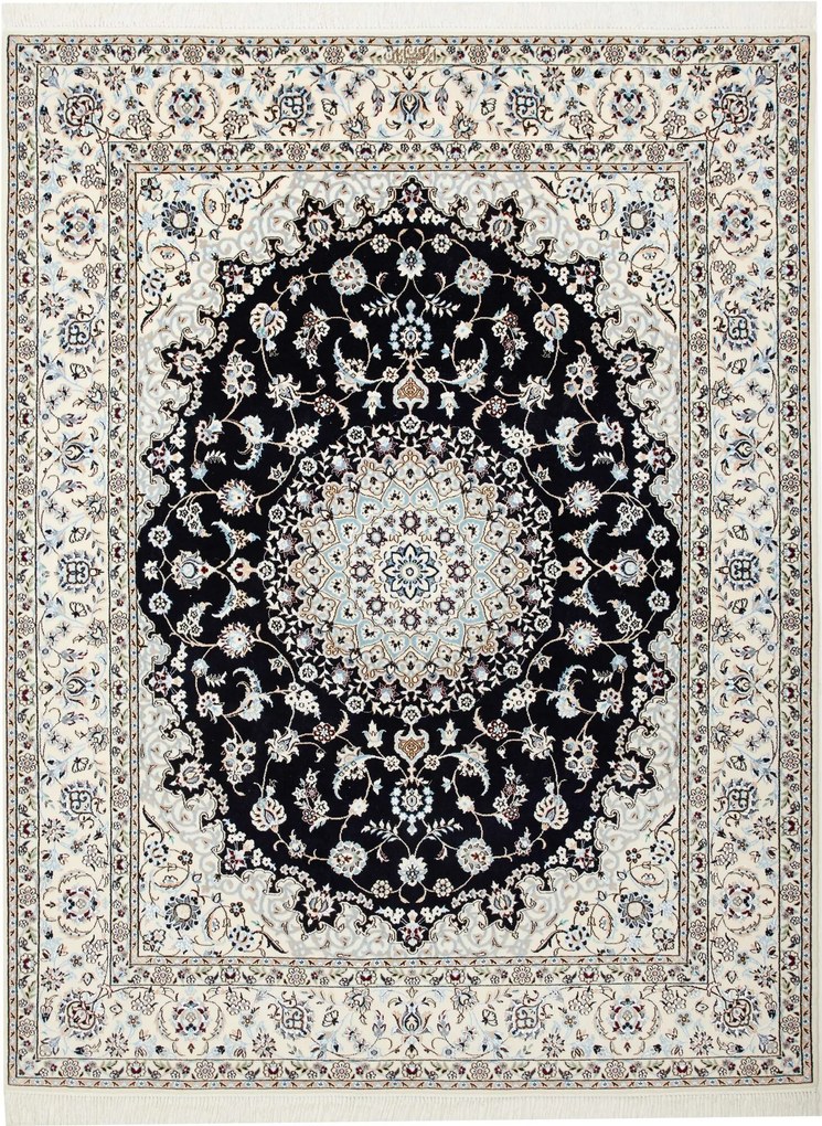 Nain Tappeto persiano 200 x 160 Blu (Iran) Annodato A Mano
