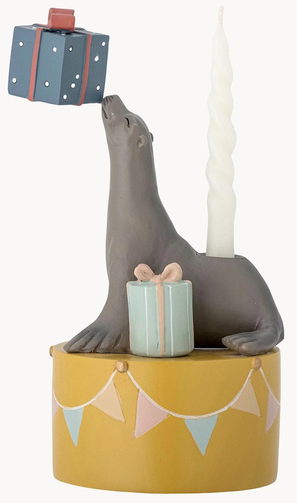 Portacandele a forma di leone marino Flor