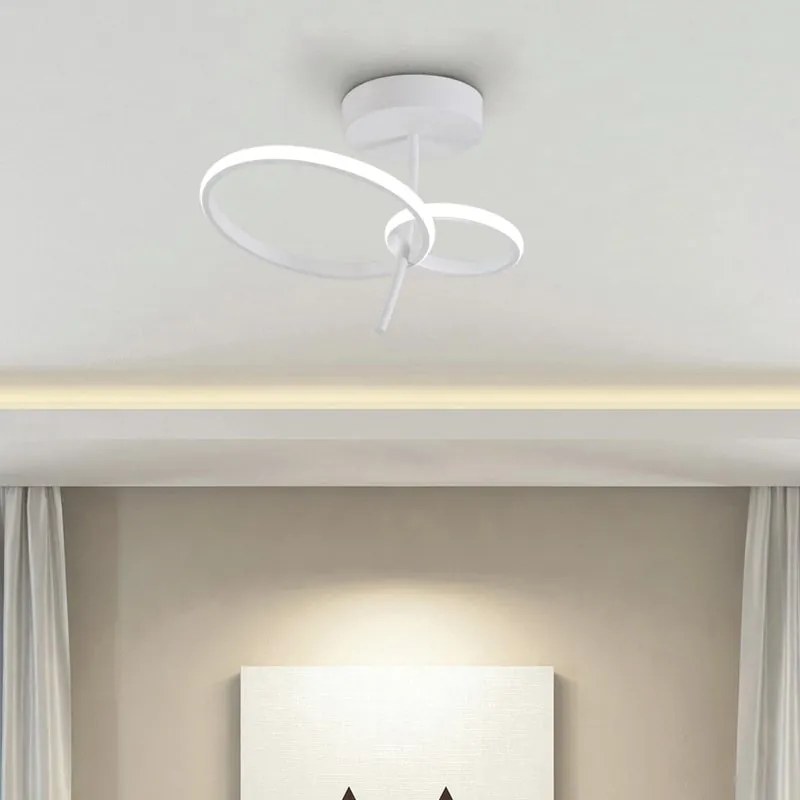 Plafoniera LED moderno KARA, bianco Ø 38 cm, luce naturale NOVECENTO