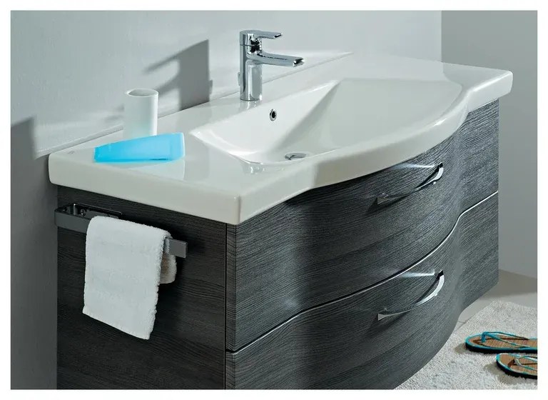 Lavabo da appoggio solitare PELIPAL rettangolare in ceramica L 122 x H 6 x P 52 cm bianco lucido