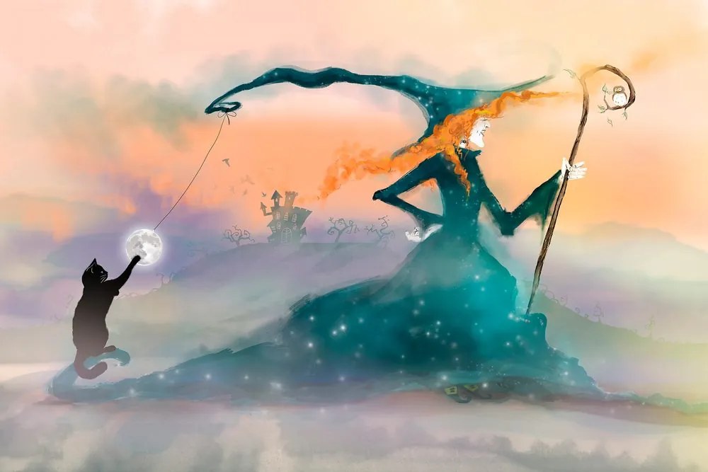 Quadro su tela – Strega disegnata