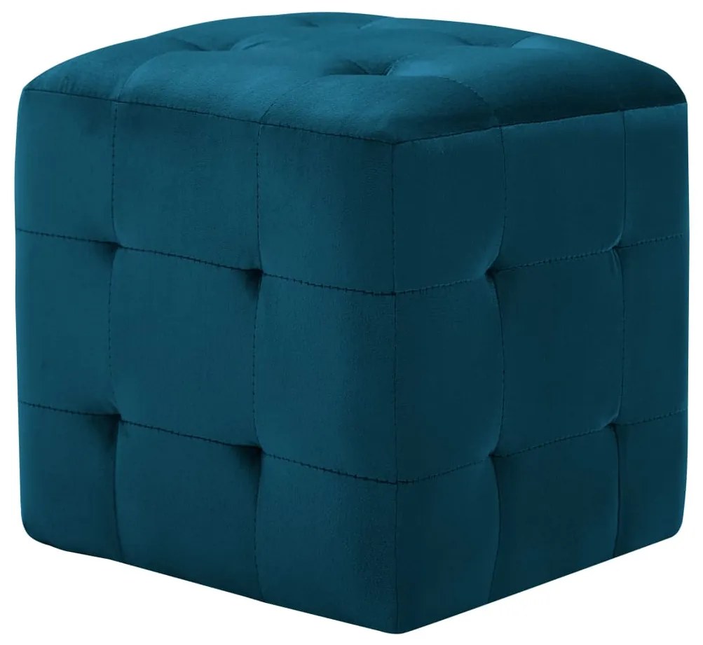 Pouf 2 pz blu 30x30x30 cm in velluto