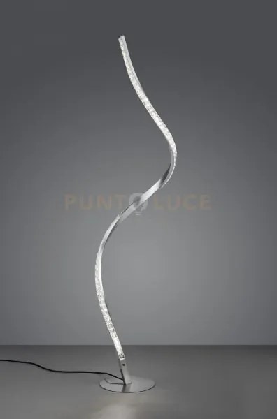 Rubin piantana led alluminio satinato effetto cristallo con telecom...