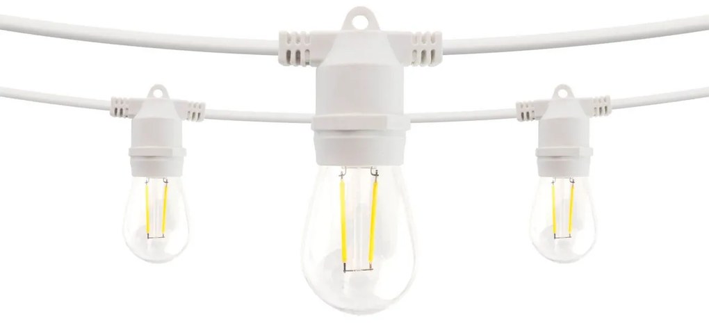 Catenaria da 10m IP65 con 10 Portalampada E27 Bianco