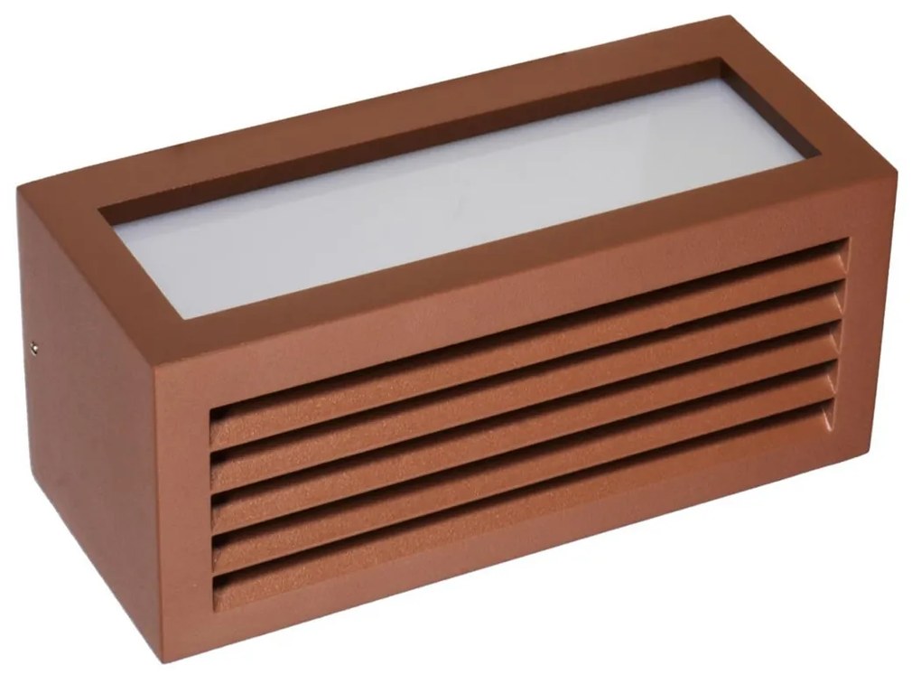 Applique Line Design E27 Mattone Ruggine Corten IP65 Antiabbagliamento