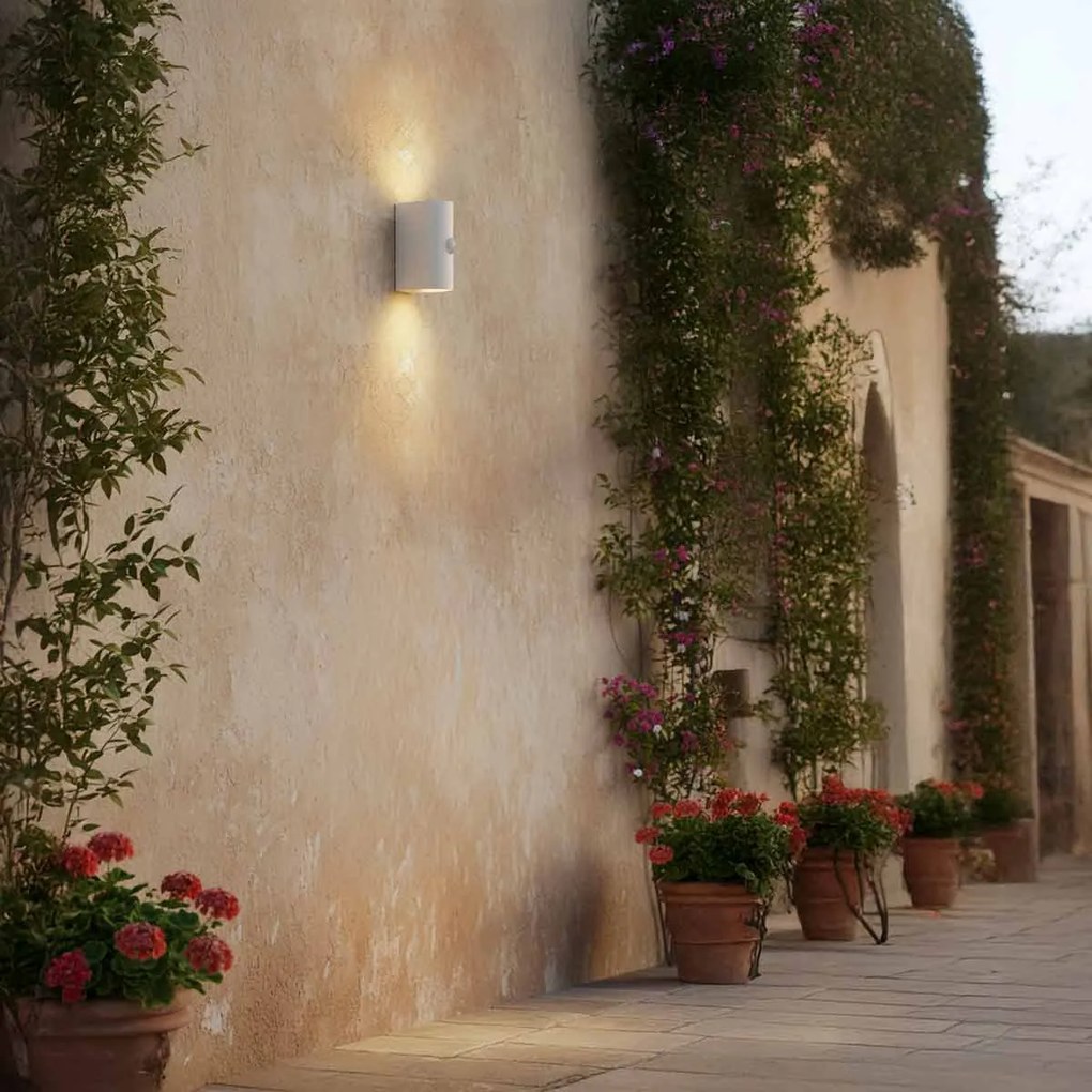 Applique Stondata 2xGU10 con Sensore di Movimento IP65 - Bianca