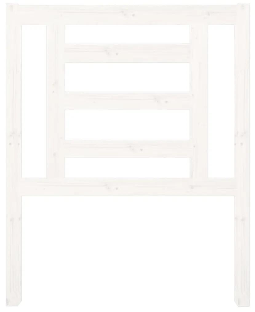 Testiera per letto bianca 81x4x100 cm in legno massello di pino