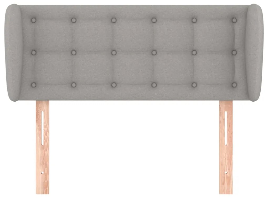 Testiera ad orecchio grigio chiaro 83x23x78/88 cm in tessuto