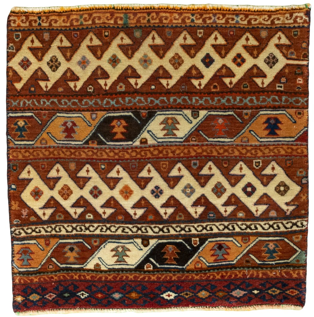 Shiraz Tappeto 60x60 Rosso (Iran) Annodato A Mano