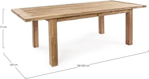 Tavolo Da Esterno Allungabile 180-250 Cm In Legno Massello Rustico FSC Bounty Bizzotto