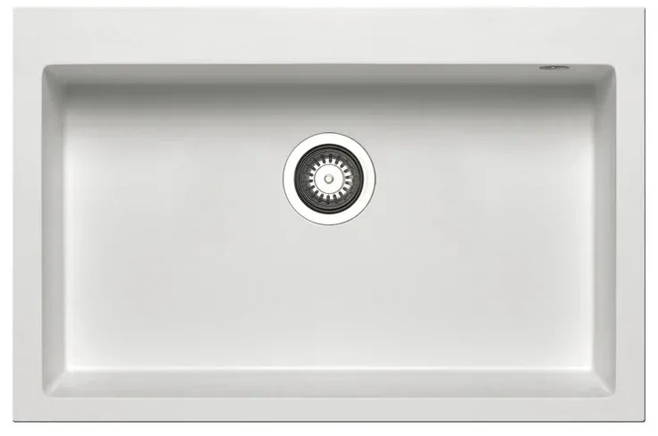 Lavello integrato 1 vasca PYRAMIS Voyager granito L 50 x L 76 cm bianco