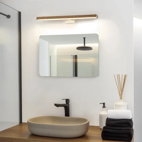 Brilagi-Illuminazione a LED per specchi da bagno WOODY MIRROR LED/12W/230V IP44 quercia/bianco