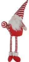 Gnomo Natale gambemolli 75 cm righe rosso bianco