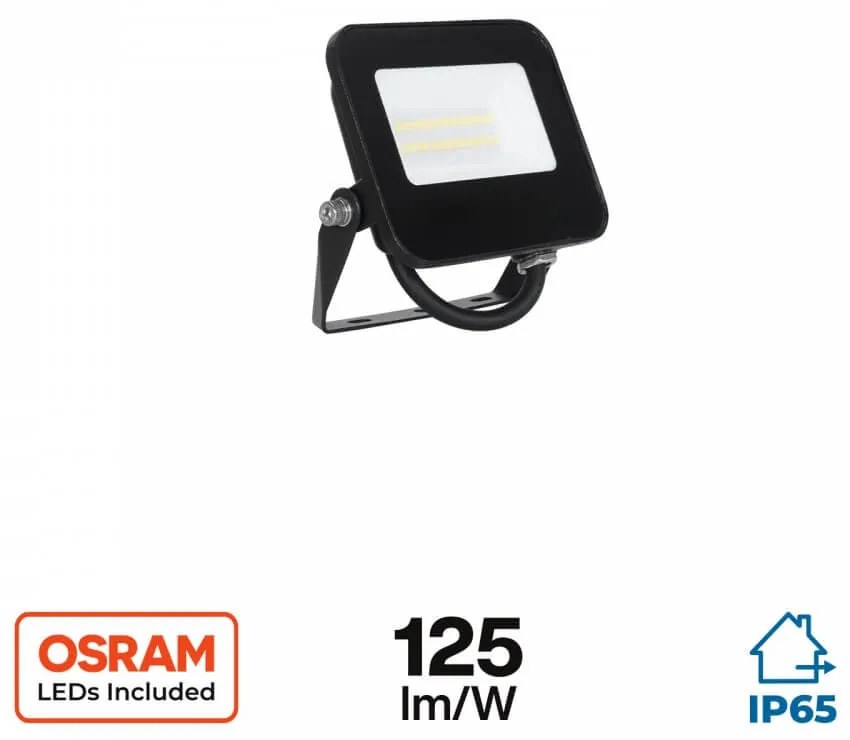 Faro LED 20W IP65, 125lm/W - chip LED Black Colore  Bianco Caldo 2.700K