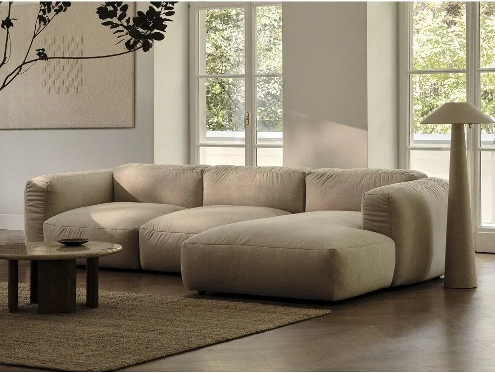 Divano angolare componibile beige (angolo sinistro) Martina - Micadoni Home