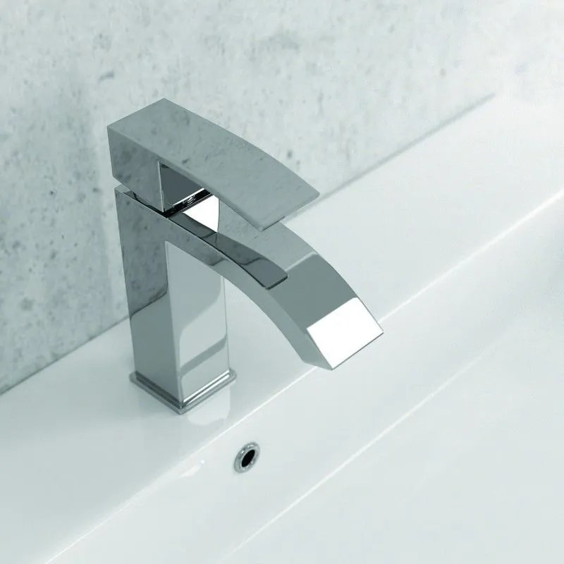 Kamalu - miscelatore per lavabo design curvo finitura cromata | lison-l