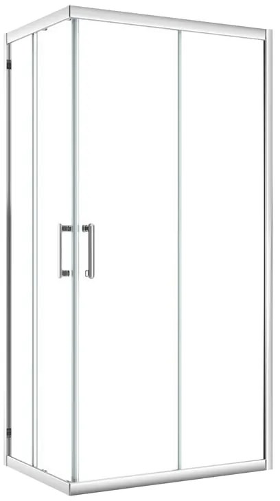 Box doccia con ingresso angolare Easy H 190 cm x L 70 cm in vetro, sp. 6 mm vetro senza finitura / trasparente cromo
