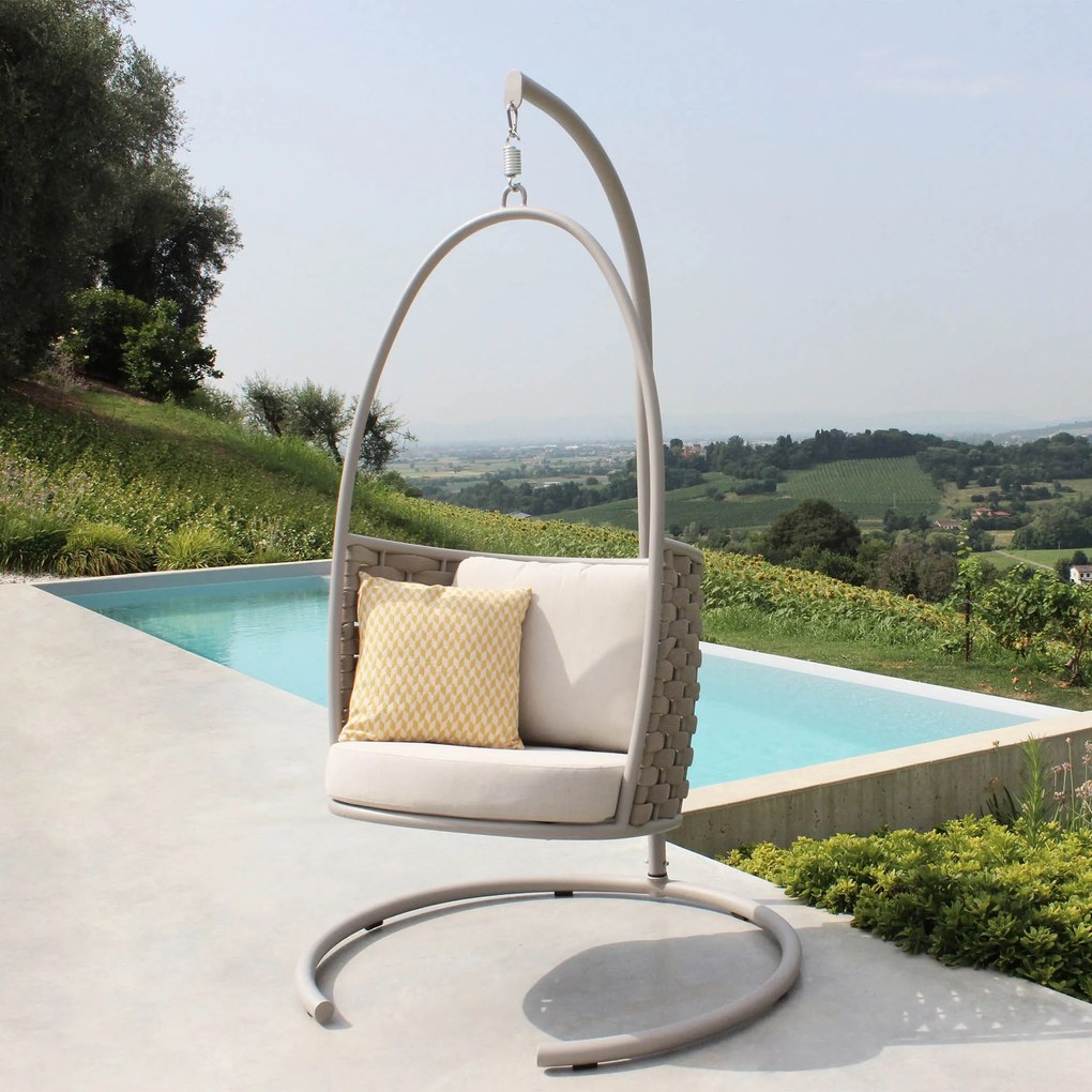 MATISSE - dondolo con struttura in allumino beige con corda beige