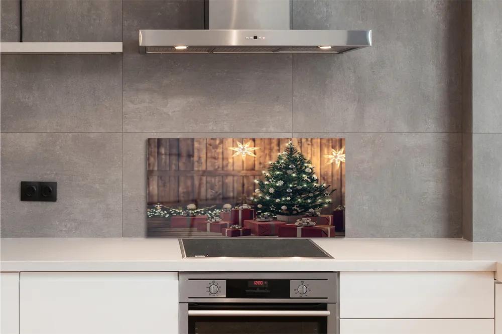 Rivestimento parete cucina Albero di Natale, regali, decorazioni per tavole 100x50 cm