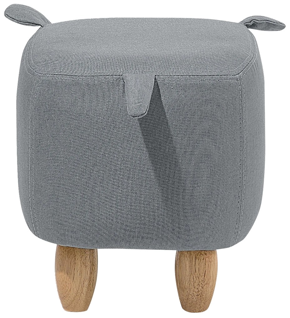 Pouf in tessuto grigio chiaro PIGGY Beliani