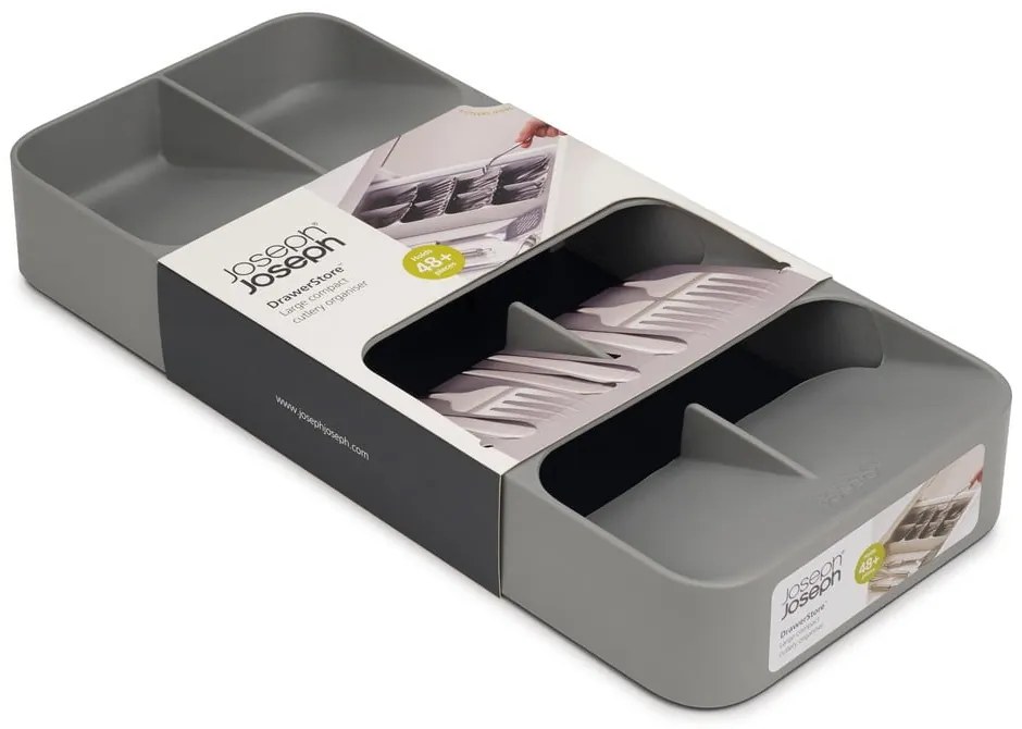 Organizzatore di posate grigio DrawerStore™ - Joseph Joseph
