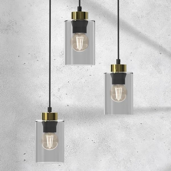 Lampadario a sospensione con filo CHIC 3xE27/60W/230V nero/grigio