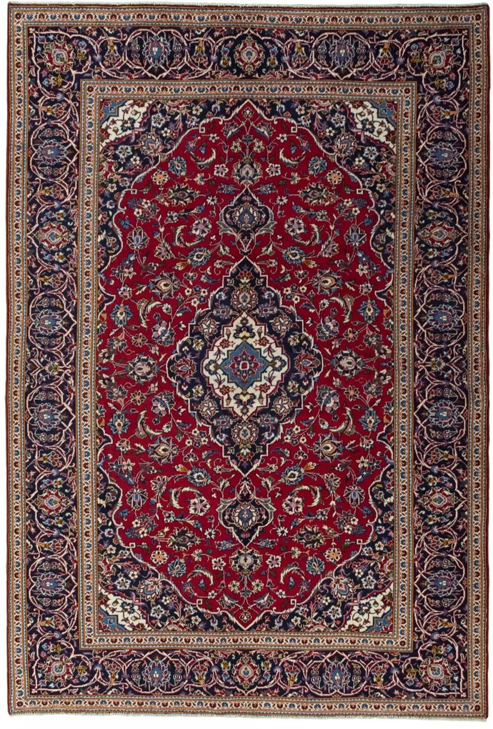 Kashan Tappeto 290 x 200 Rosso (Iran) Annodato A Mano