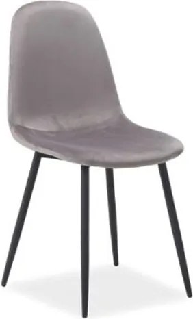 Sedia Fox in velluto grigio - H 86 cm